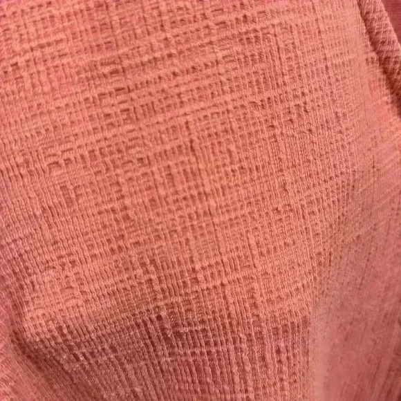 J. Crew Women’s Textured Pink Short Sleeve Tie-front V-Neck Button Down Size L - Picture 5 of 6